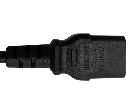 DINIC Netzkabel Amerika USA Typ B HOSPITAL GRADE auf C13, schwarz, 1.80m