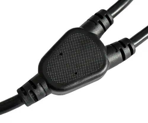 DINIC Y-Netzkabel Schuko auf 2x C13 Kaltgerätestecker, 1mm², schwarz, 2m