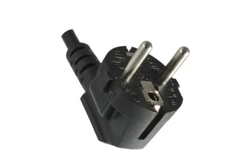 DINIC Netzkabel Schutzkontaktstecker auf C13, VDE, 0,75mm², schwarz, 0,90m