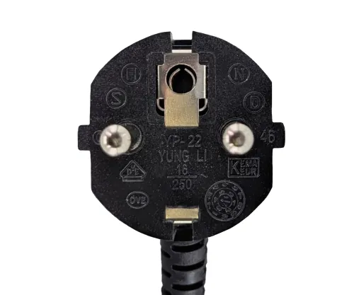 DINIC Kaltgerätekabel, Netzkabel Schutzkontaktstecker auf C13, VDE, 0,75mm², schwarz, 1,80m