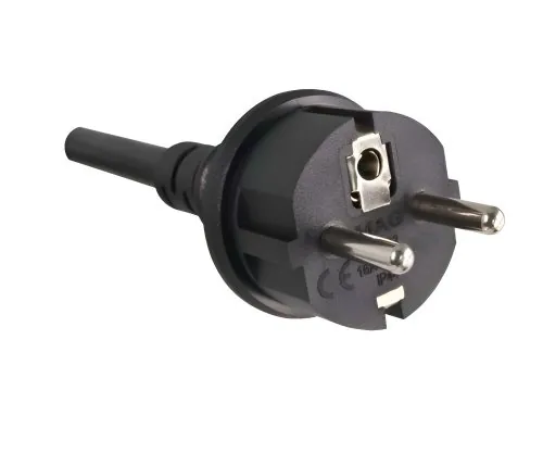 DINIC Netzkabel Gummi / Neopren Schuko auf Open-End 5m, 3cm abgemantelt, 1.5mm², VDE