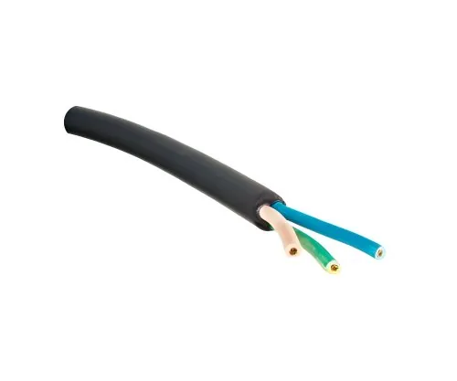 DINIC Netzkabel Gummi / Neopren Schuko auf Open-End 5m, 3cm abgemantelt, 1.5mm², VDE