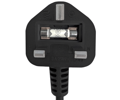 DINIC Netzkabel England UK Typ G 3A auf C7, BSI Kitemark, 1,80m