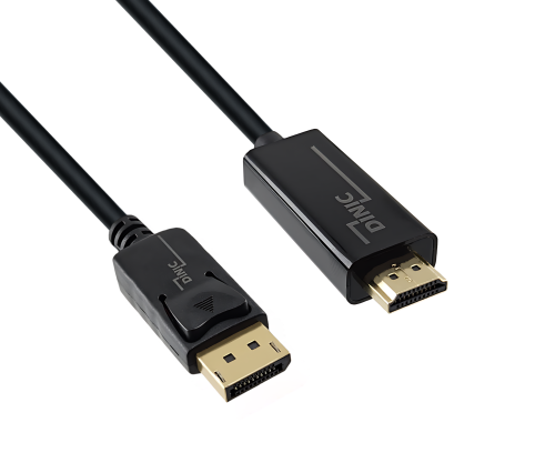 DINIC DisplayPort auf HDMI Kabel, DP 20pol auf HDMI Stecker, schwarz, 2,00m