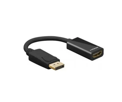 DINIC Adapter DisplayPort 1.4 St. auf HDMI Typ A Bu., PB DP 1.4 auf HDMI, 4K*2K@60Hz, 3D, schwarz, 0,1m