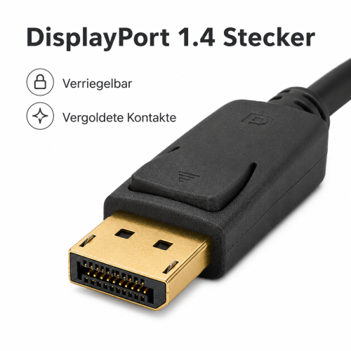 DINIC Adapter DisplayPort 1.4 St. auf HDMI Typ A Bu., PB DP 1.4 auf HDMI, 4K*2K@60Hz, 3D, schwarz, 0,1m Allge