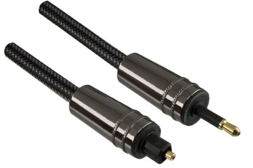 DINIC Premium Toslink Kabel St. auf mini Toslink St., 2m, Dubai Range, schwarz