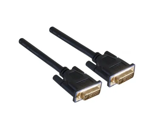 DINIC DVI-Digital Dual Link Kabel, 24+1 Stecker / Stecker, vergoldete Kontakte, mehrfach geschirmt, schwarz, Länge 2,00m, Polybag
