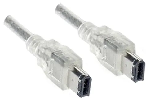 DINIC 10m FireWire 400 Kabel 6 polig Stecker auf Stecker, Anschlusskabel IEEE 1394a, transparent