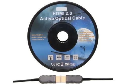 DINIC HDMI 2.0 AOC Glasfaserkabel A St. auf St., aktiv, 4K@60Hz 18Gbp, 20m-50m