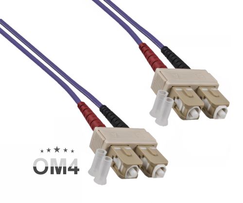 DINIC LWL Kabel OM4, Patchkabel SC/SC Lichtwellenleiter Multimode, 15m