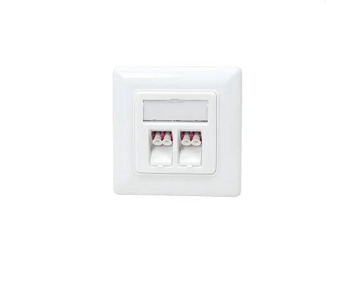DINIC Anschlussdose mit 2 LC-Duplex Adaptern, weiß