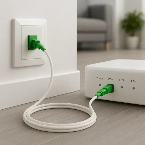 DINIC Anschlusskabel Glasfaser-Router, LC/APC - LC/APC, weiß, 1m