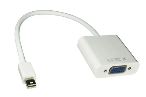 DINIC Adapter VGA Bu. auf MDP Mini DisplayPort St., Thunderbolt kompatibel, weiß, 0,20m