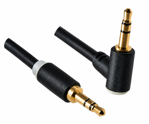 Audiokabel 3,5mm Klinke St. auf 90° St., 2m DINIC Monaco Range, schwarz