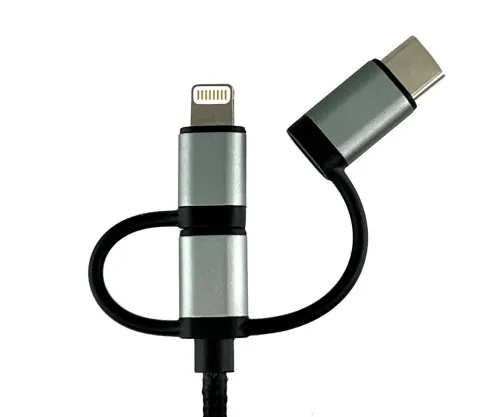 DINIC USB 3 in1 Premium Daten-/Ladekabel, 1m USB A auf USB C/Micro USB/Apple Lightning