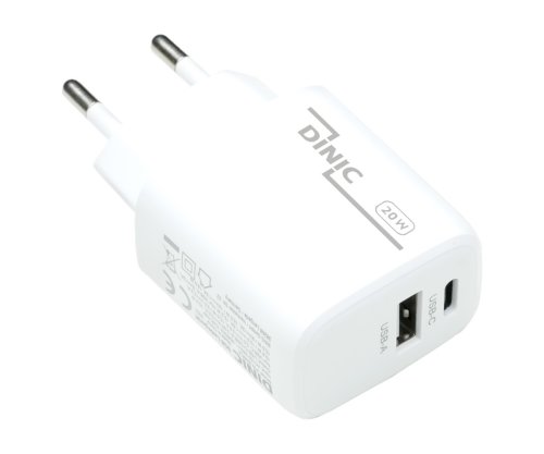 DINIC USB C+A Ladegerät/Netzteil 20W, PD, weiß  Power Delivery + QC 3.0, weiß