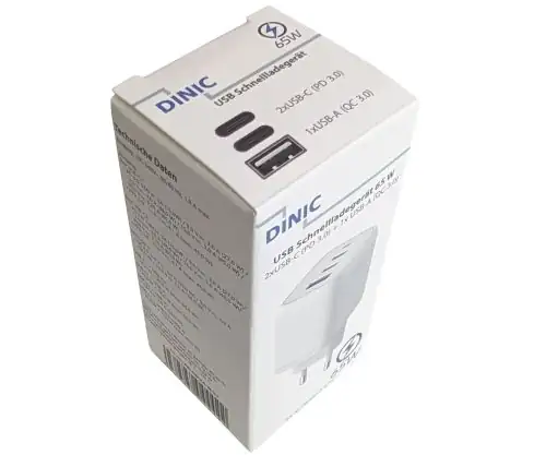 USB C/C/A Ladegerät/Netzteil 65W Schnellladegerät Power Delivery 3.0, PPS-Technologie