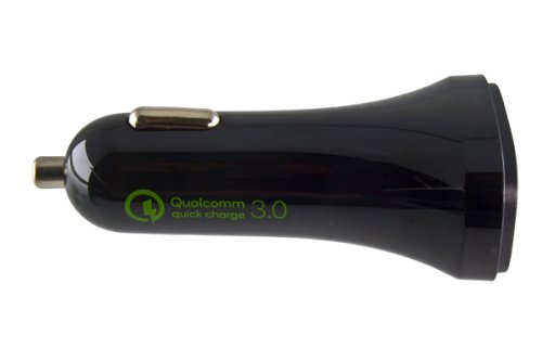 DINIC USB KFZ QC3 Ladeadapter + USB C auf A Kabel, Ausg. 1: 5V 2,4A; Ausg. 2: 5V/3A, 9V/2A, 12V/1,5A, schwarz, 1m