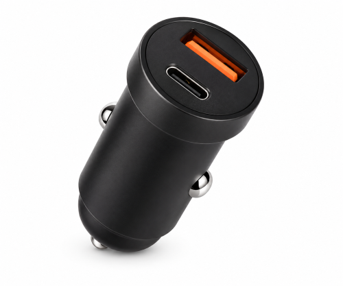 DINIC USB KFZ 48W C Schnellladegerät, Bulk-Box 30 W USB-C (PD 3.0/PPS) + 18 W USB-A (QC 3.0), schwarz