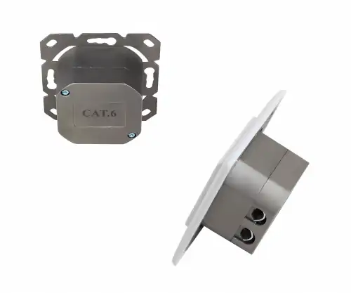 DINIC Cat.6/5 Netzwerkdose zweifach, RJ45