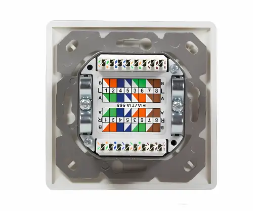DINIC Cat.6/5 Netzwerkdose zweifach, RJ45