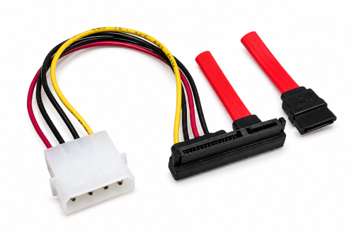 DINIC S-ATA Kabel intern, S-ATA 22pin 90° St. auf 7pin + 4pin Stromst., 0,5m