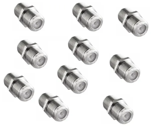 DINIC F-Verbinder F Buchse auf F Buchse, mit Verdrehschutz, 10 Stück
