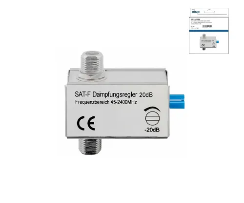 SAT-Dämpfungsregler 0 dB - 20 dB F-Stecker auf F-Stecker