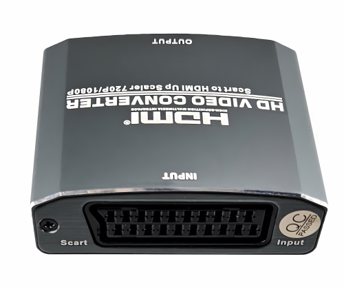 DINIC SCART-HDMI Adapter Video und Audio analog auf HDMI bis 1080p@60Hz, schwarz