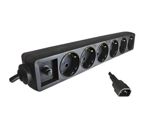 DINIC 6-fach Steckdosenleiste für USV mit C14 Stecker