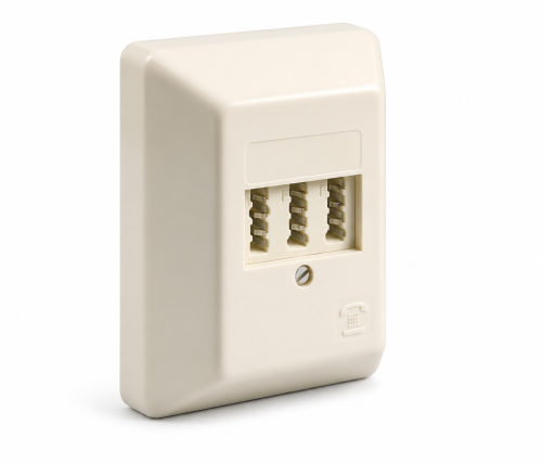 DINIC Telefon-Aufputzdose, N/F/F, Box für zwei Telefone und eine Nebenstelle