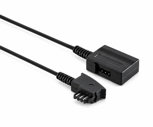 DINIC Telefonverlängerung universal-Belegung, TAE-F Stecker auf TAE-F Kupplung 4-polig belegt, schwarz, 3m