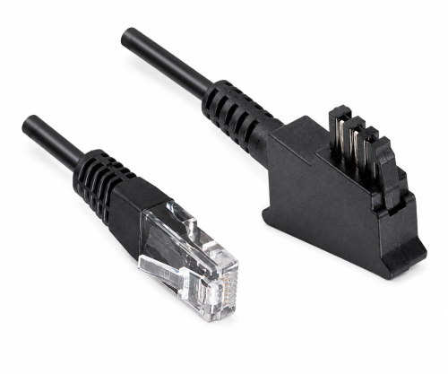 DINIC Anschlusskabel für DSL/VDSL Router, 2 polig belegt (8P2C) Pin 4 und 5, schwarz