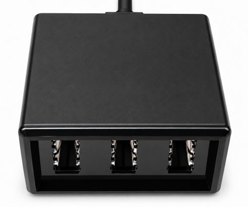 DINIC TAE Verteiler 3x TAE N/F/F Buchse auf RJ11/RJ45 Stecker (6P4C), schwarz, DINIC Box, 0,20m