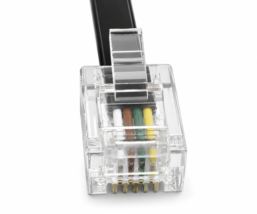 DINIC TAE Verteiler 3x TAE N/F/F Buchse auf RJ11/RJ45 Stecker (6P4C), schwarz, DINIC Box, 0,20m