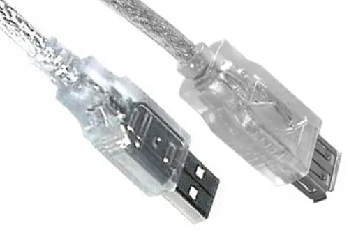 DINIC USB 2.0 Verlängerung A Stecker auf Buchse, 0,5m UL 2725, doppelt geschirmt, transparent