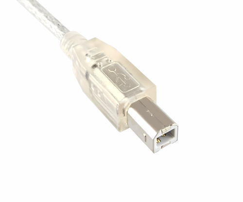 DINIC USB 2.0 Kabel A Stecker auf B Stecker, UL 2725, doppelt geschirmt, transparent, 2m