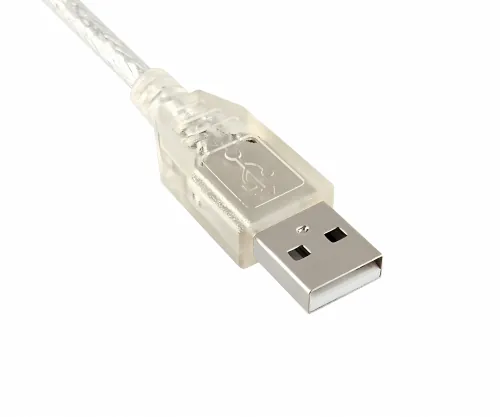 DINIC USB 2.0 Kabel A Stecker auf B Stecker, UL 2725, doppelt geschirmt, transparent, 2m