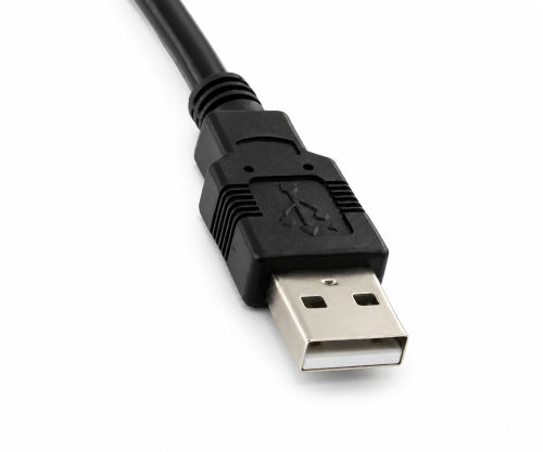 DINIC USB 2.0 Montagekabel A Stecker auf A Buchse, A Bu. anschraubbar, 1m, inkl. 2 Schrauben Abstand 26mm, schwarz