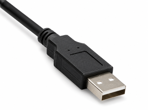 DINIC USB 2.0 Kabel A auf B St. rechts abgewinkelt, AWG 28/24, schwarz, 0,5m