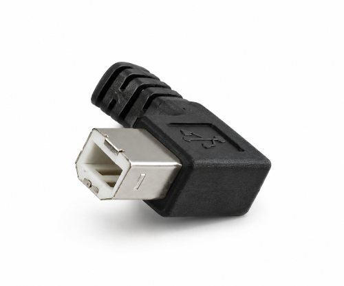DINIC USB 2.0 Kabel A auf B St. rechts abgewinkelt, AWG 28/24, schwarz, 0,5m
