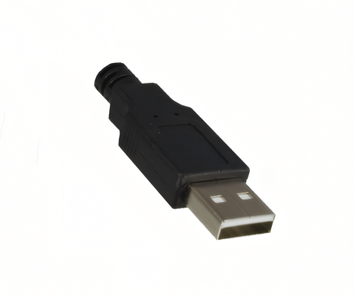 DINIC USB 2.0 Kabel A auf B St. rechts abgewinkelt, AWG 28/24, schwarz, 0,5m