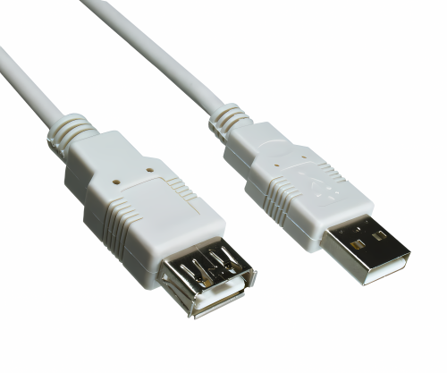 DINIC USB 2.0 Verlängerung A St. auf A Bu., 28 AWG/2C, 26 AWG/2C, grau