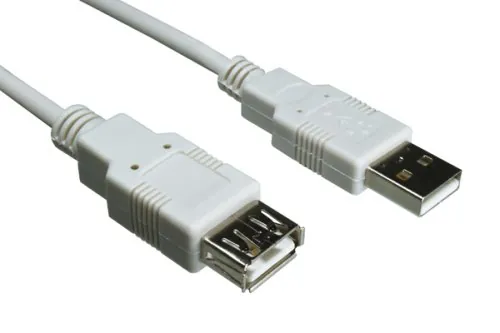 DINIC USB 2.0 Verlängerung A St. auf A Bu., 28 AWG/2C, 26 AWG/2C, grau, 2m