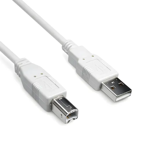 DINIC USB 2.0 Kabel A Stecker auf B Stecker, 28 AWG / 2C, 26 AWG / 2C, grau