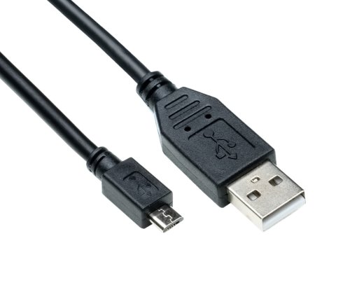 DINIC USB Kabel Micro B Stecker auf USB A Stecker, schwarz, DINIC Polybag, 0,5m