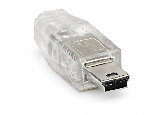 DINIC USB 2.0 Kabel A Stecker auf 5pin mini Stecker, AWG 28/26, transparent, DINIC Polybag, 2m