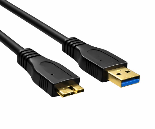 DINIC USB 3.0 Kabel A Stecker auf micro B Stecker, 3P AWG 28/1P AWG 24, schwarz, 5m