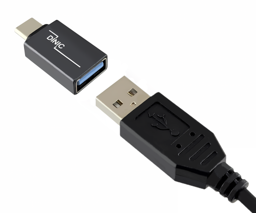 DINIC Adapter, USB C Stecker auf USB A Buchse Alu, space grau